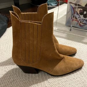 Zara Camel Suede Booties
